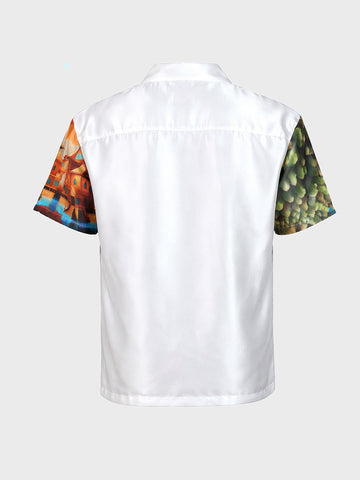 Men's White Relaxed Fit Character Casual Shirt