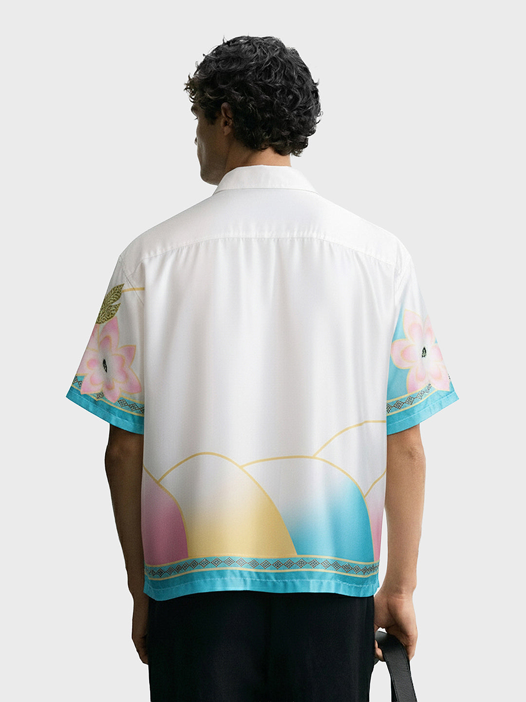 Men's Multicolor Relaxed Fit Border Print Resort Wear Shirt