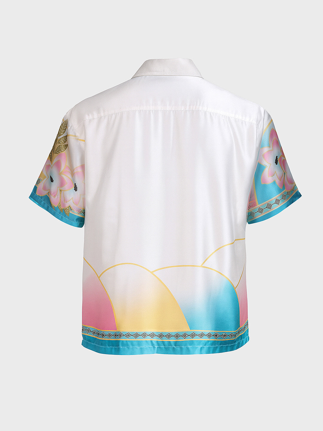 Men's Multicolor Relaxed Fit Border Print Resort Wear Shirt