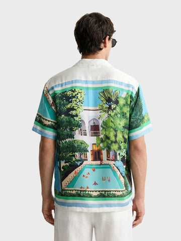 Men's Blue Relaxed Fit Still Life Casual Shirt