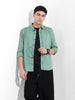 Men's Light Green Regular Fit Solid Vintage Shirt
