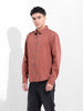 Men's Maroon Regular Fit Solid Vintage Shirt