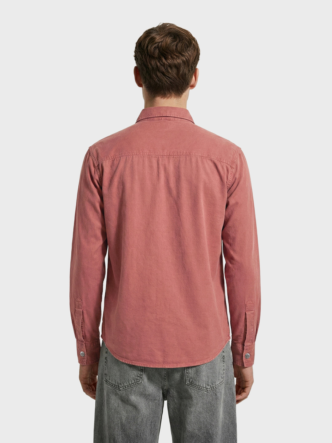 Men's Burgundy Regular Fit Solid Vintage Shirt