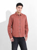 Men's Maroon Regular Fit Solid Vintage Shirt