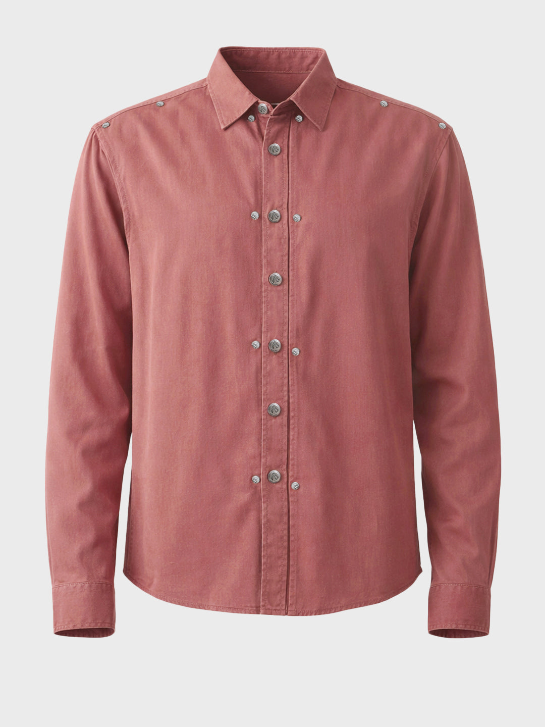 Men's Burgundy Regular Fit Solid Vintage Shirt