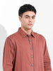 Men's Maroon Regular Fit Solid Vintage Shirt