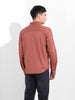 Men's Maroon Regular Fit Solid Vintage Shirt