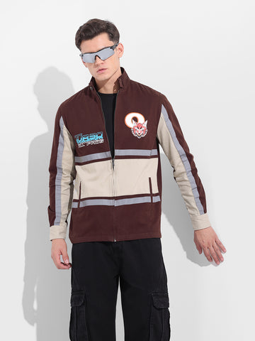 Men's Maroon Regular Fit Graphic Printed Street Wear Shirt