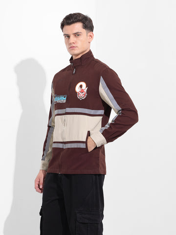 Men's Maroon Regular Fit Graphic Printed Street Wear Shirt