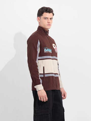 Men's Maroon Regular Fit Graphic Printed Street Wear Shirt