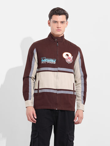 Men's Maroon Regular Fit Graphic Printed Street Wear Shirt