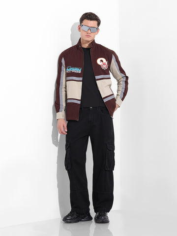 Men's Maroon Regular Fit Graphic Printed Street Wear Shirt