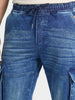 Men's Blue Regular Fit Solid Utility Jeans