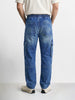 Men's Blue Regular Fit Solid Utility Jeans