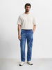 Men's Blue Regular Fit Solid Utility Jeans