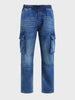 Men's Blue Regular Fit Solid Utility Jeans