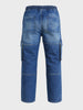 Men's Blue Regular Fit Solid Utility Jeans