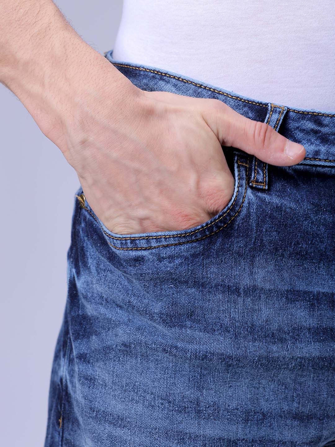 Men's Blue Slim Fit Casual Jeans