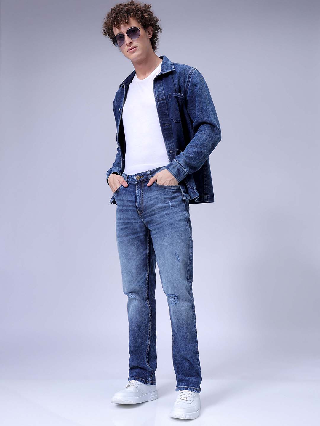 Men's Blue Slim Fit Casual Jeans