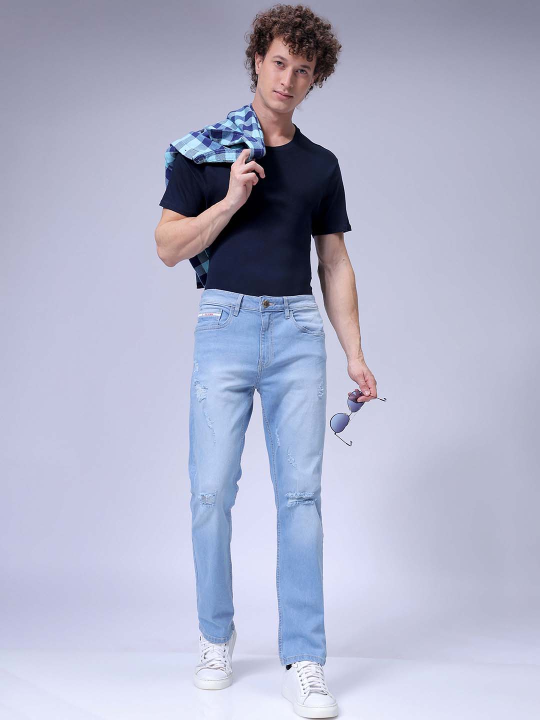 Men's Blue Slim Fit Casual Jeans