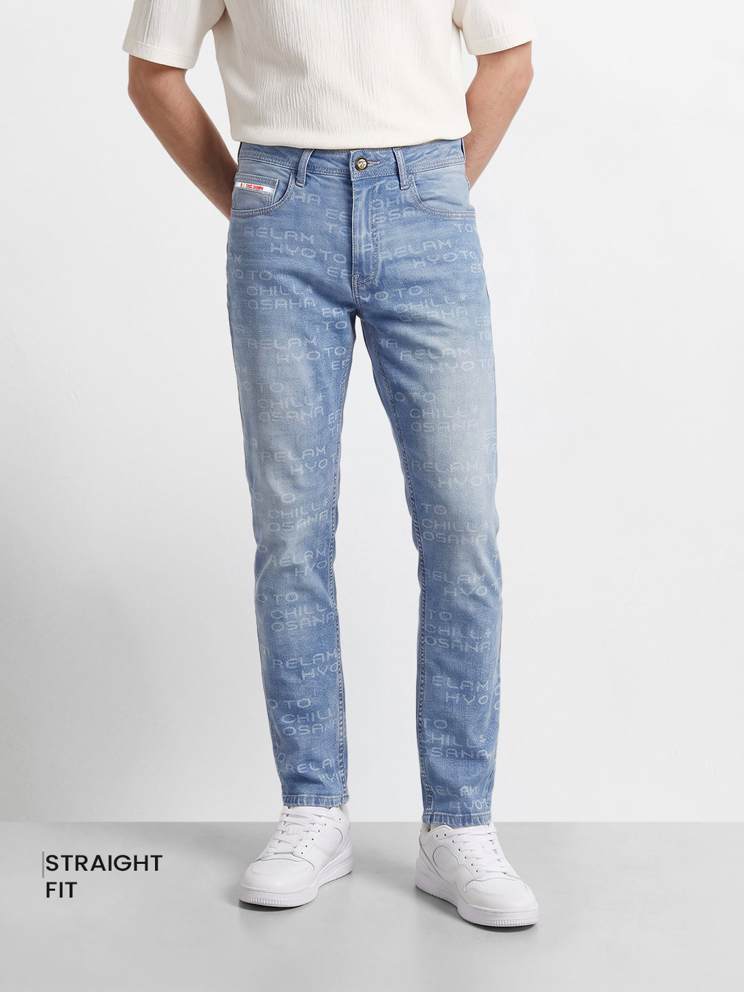 Men's Blue Slim Fit Solid Casual Jeans