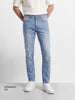 Men's Blue Slim Fit Solid Casual Jeans