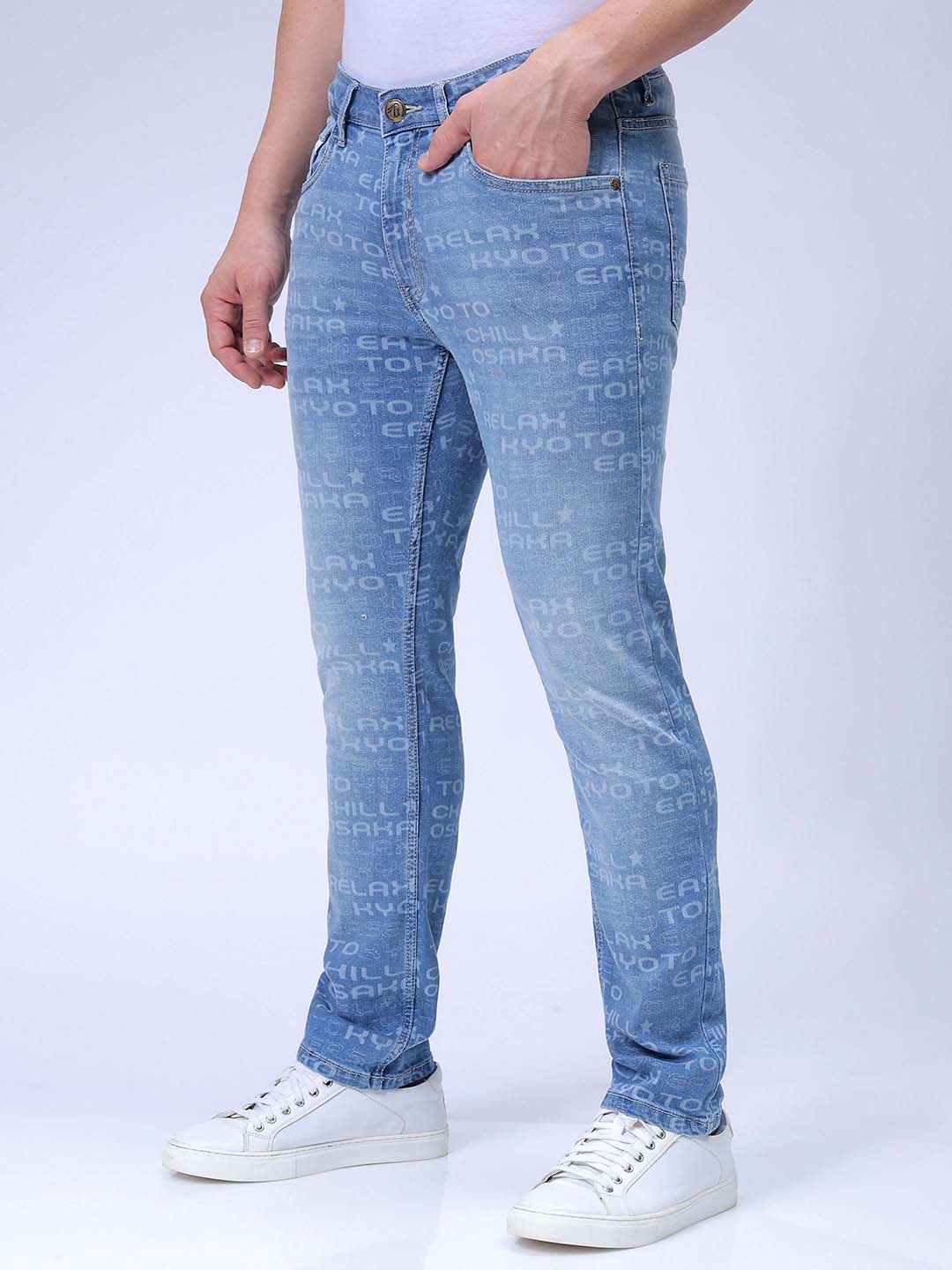 Men's Blue Slim Fit Casual Jeans