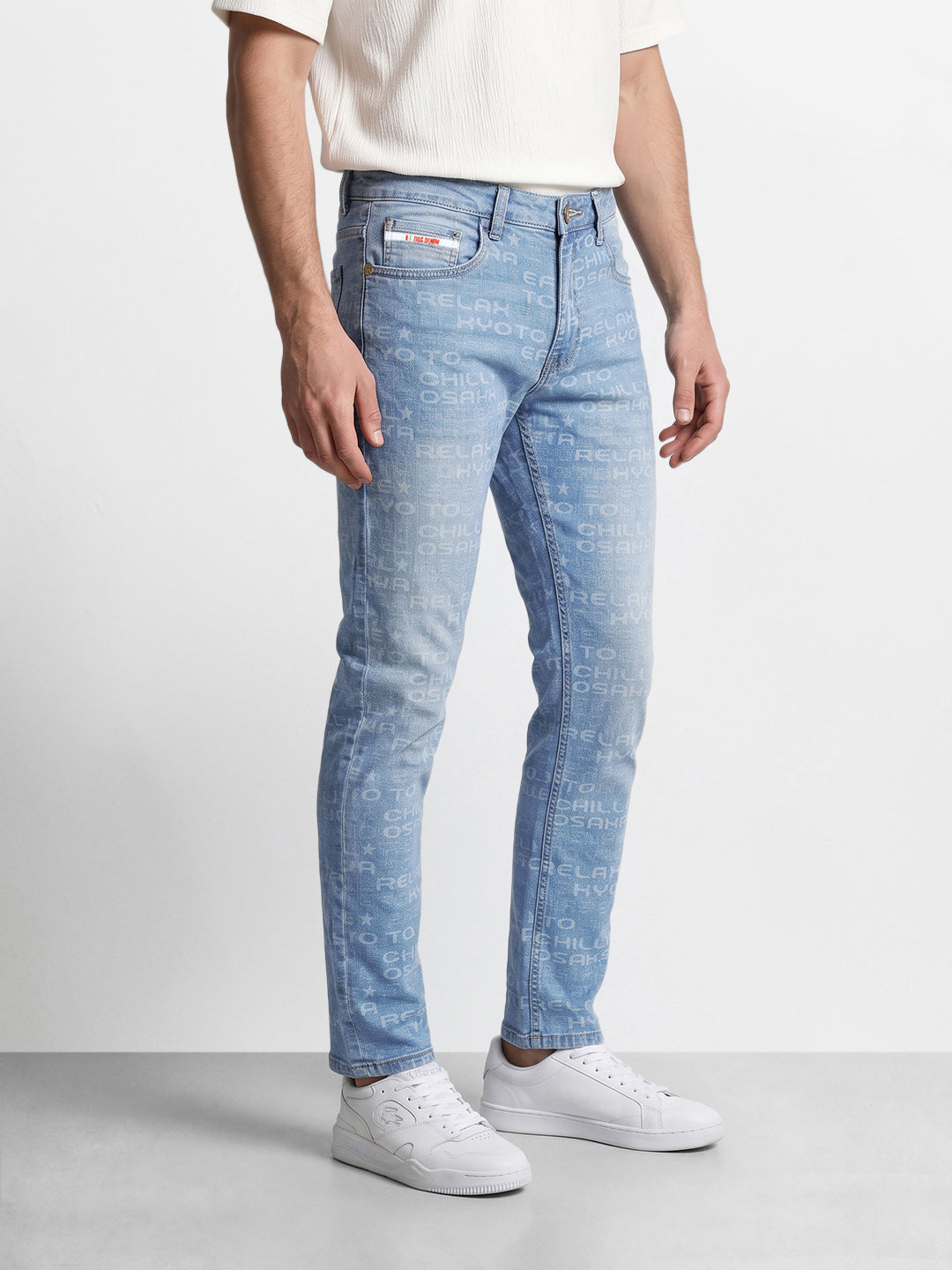 Men's Blue Slim Fit Solid Casual Jeans