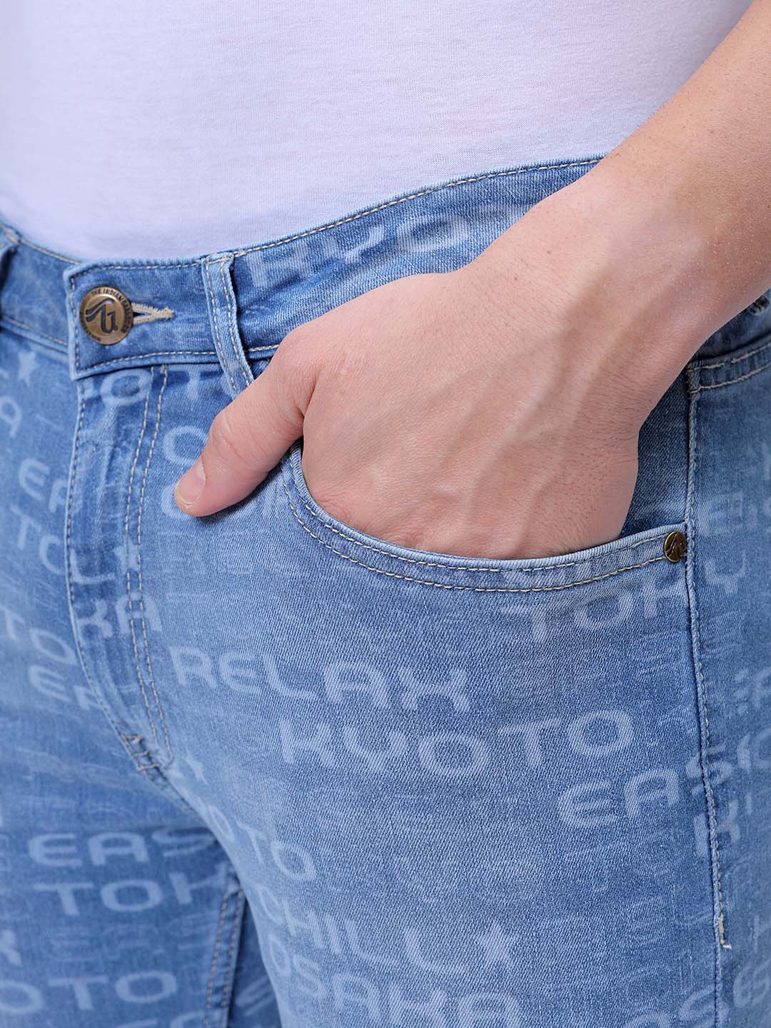 Men's Blue Slim Fit Casual Jeans