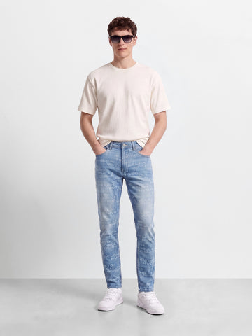 Men's Blue Slim Fit Solid Casual Jeans