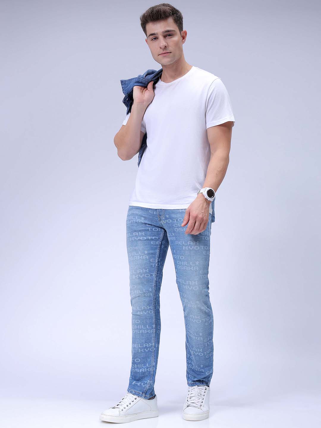 Men's Blue Slim Fit Casual Jeans