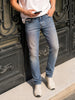 Men's Blue Straight Fit Solid Casual Jeans
