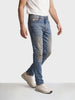 Men's Blue Straight Fit Solid Casual Jeans