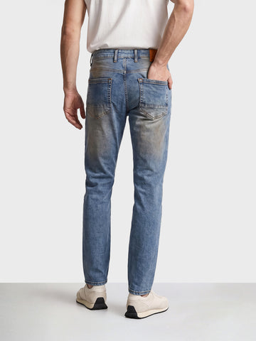 Men's Blue Straight Fit Solid Casual Jeans