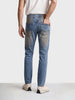 Men's Blue Straight Fit Solid Casual Jeans