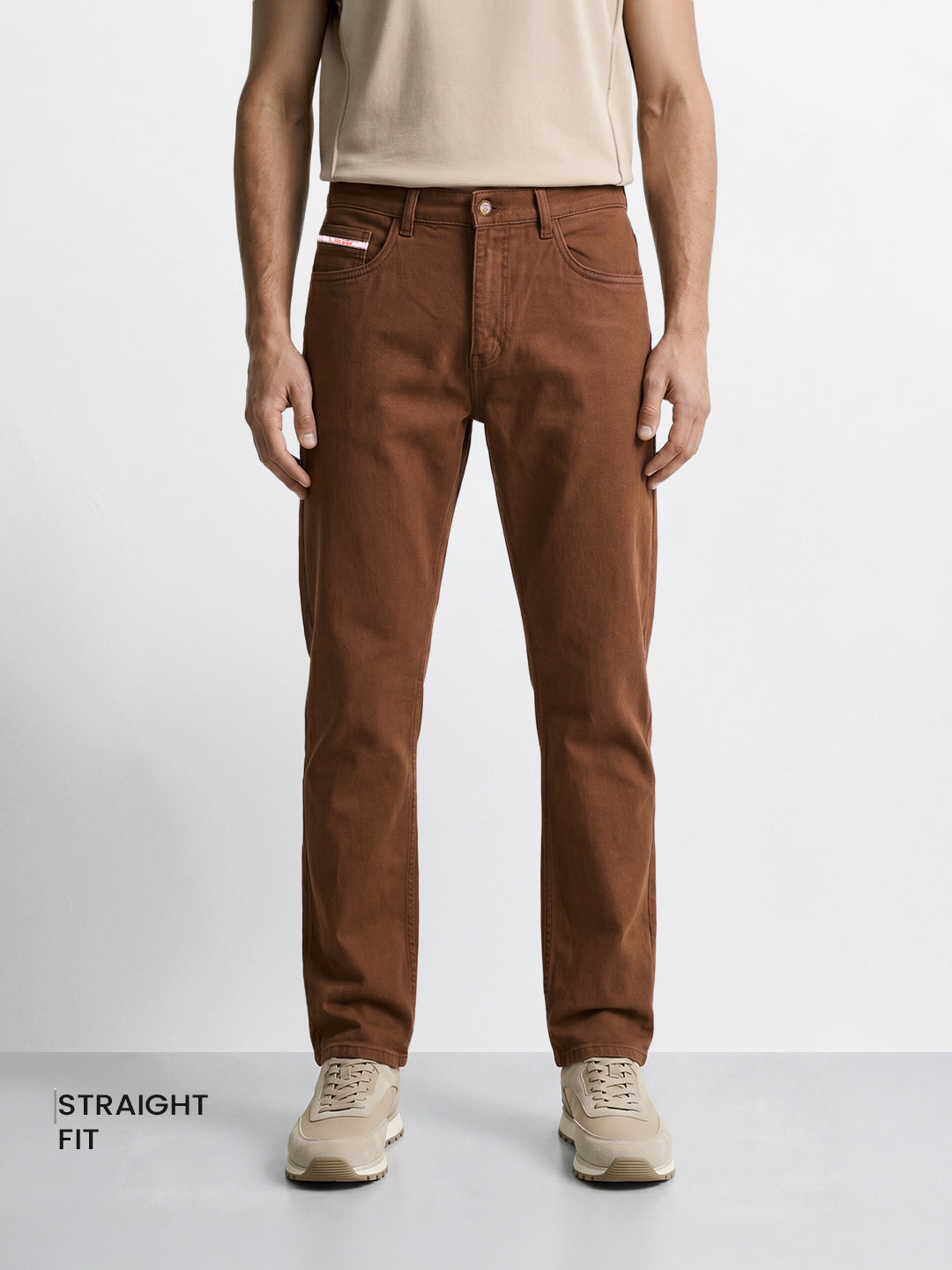 Men's Brown Slim Fit Casual Jeans