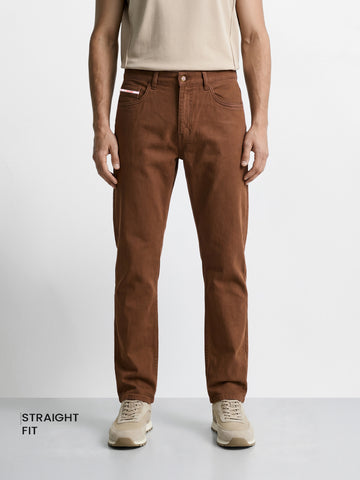 Men's Brown Slim Fit Casual Jeans