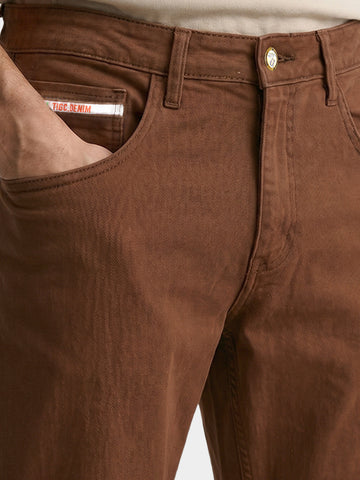 Men's Brown Slim Fit Casual Jeans