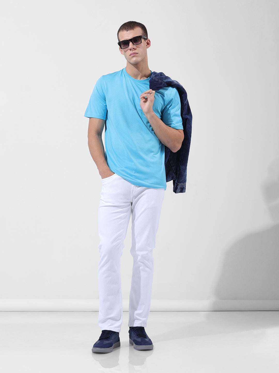 Men's White Slim Fit Casual Jeans