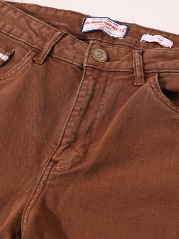 Men's Brown Bootcut Fit Casual Jeans