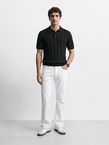Men's White Bootcut Fit Casual Jeans