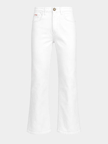 Men's White Bootcut Fit Casual Jeans