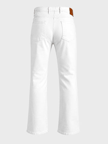 Men's White Bootcut Fit Casual Jeans