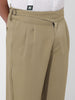 Men's Earthy Green Regular Fit Solid Casual Trousers