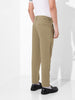 Men's Earthy Green Regular Fit Solid Casual Trousers