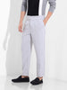 Men's Steel Grey Regular Fit Solid Casual Trousers