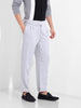 Men's Steel Grey Regular Fit Solid Casual Trousers
