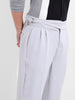 Men's Steel Grey Regular Fit Solid Casual Trousers