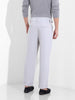Men's Steel Grey Regular Fit Solid Casual Trousers