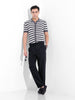 Men's Navy Blue Regular Fit Solid Casual Trousers